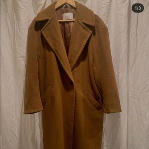 Aritzia tan wool coat